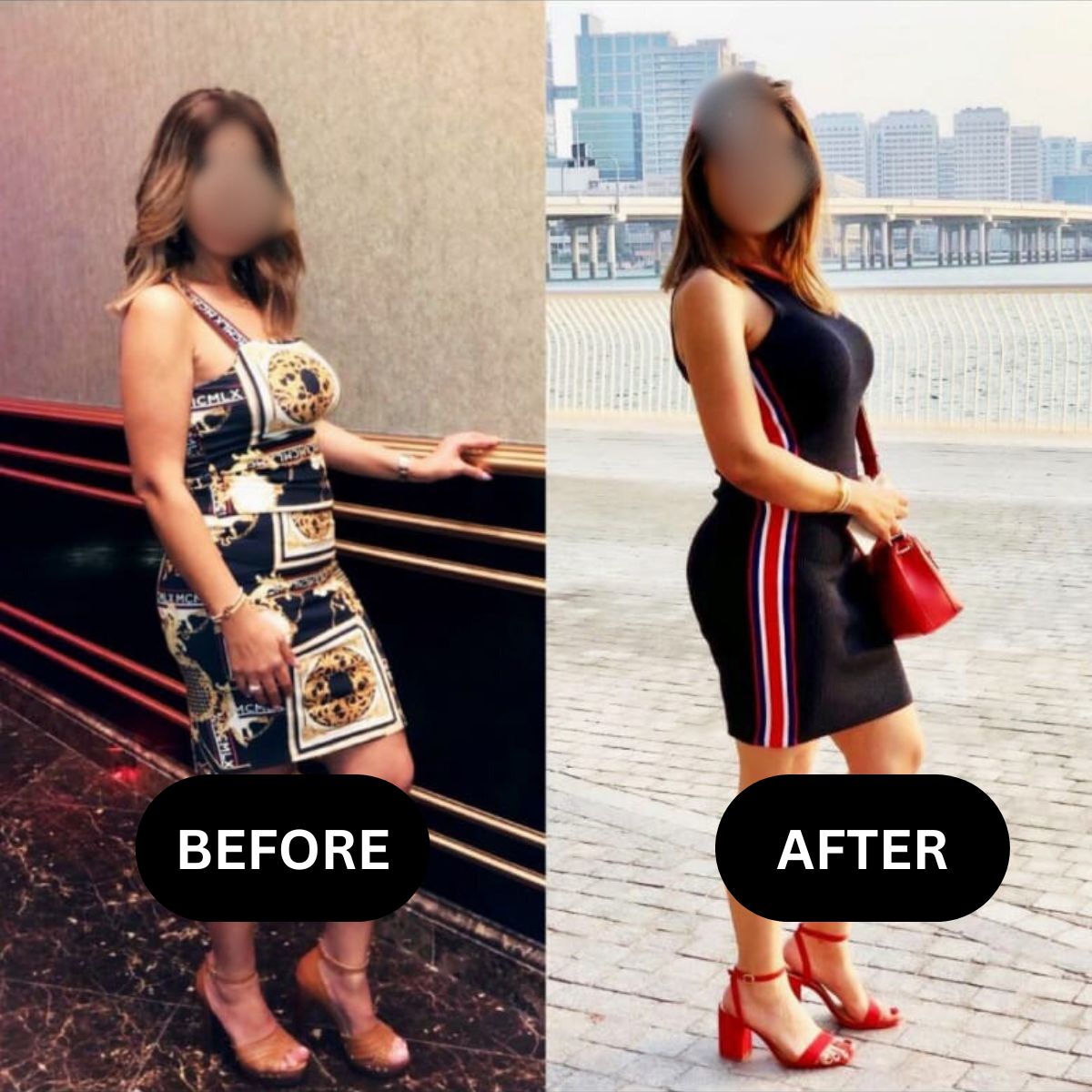 Future Fit female client before and after body transformation