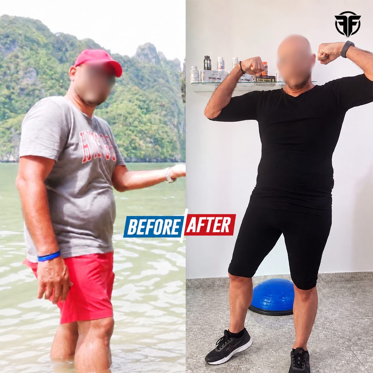 Future Fit male client before and after fitness transformation