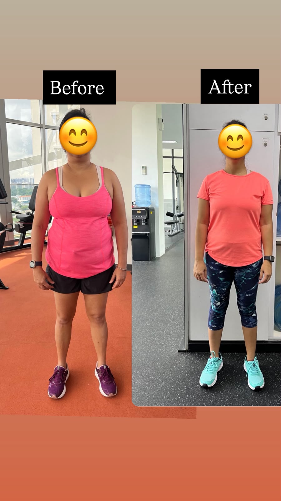 Future Fit female client before and after weight loss transformation