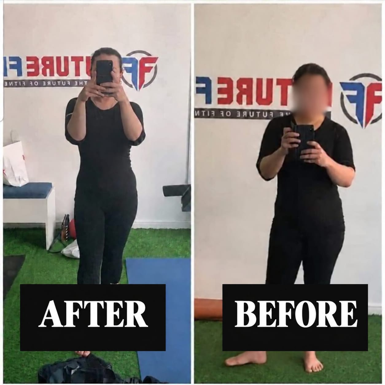 Future Fit client before and after one month transformation